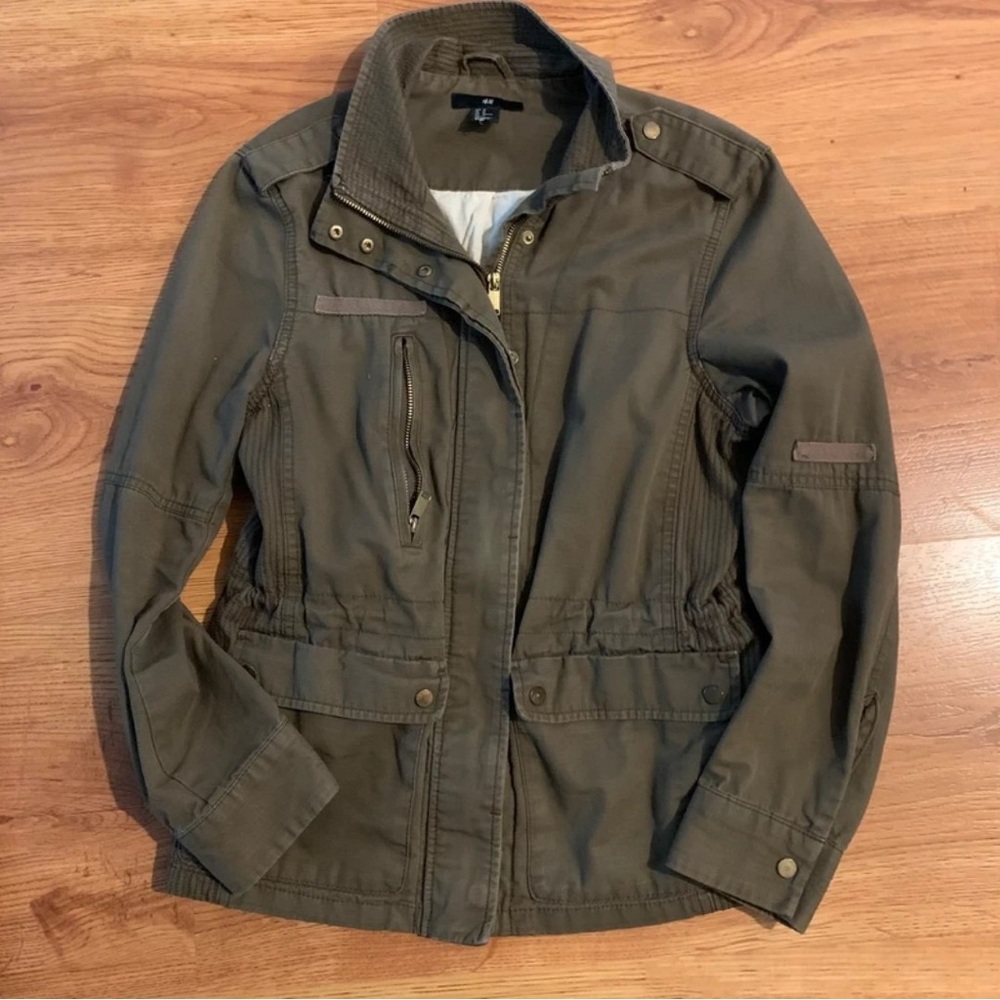 H&M Olive Green Utility Jacket for Women